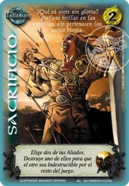 sacrificio venta de cartas mitos y leyendas