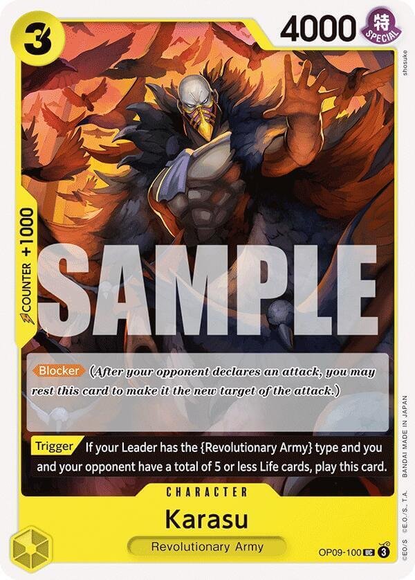 karasu op9 venta de cartas one piece