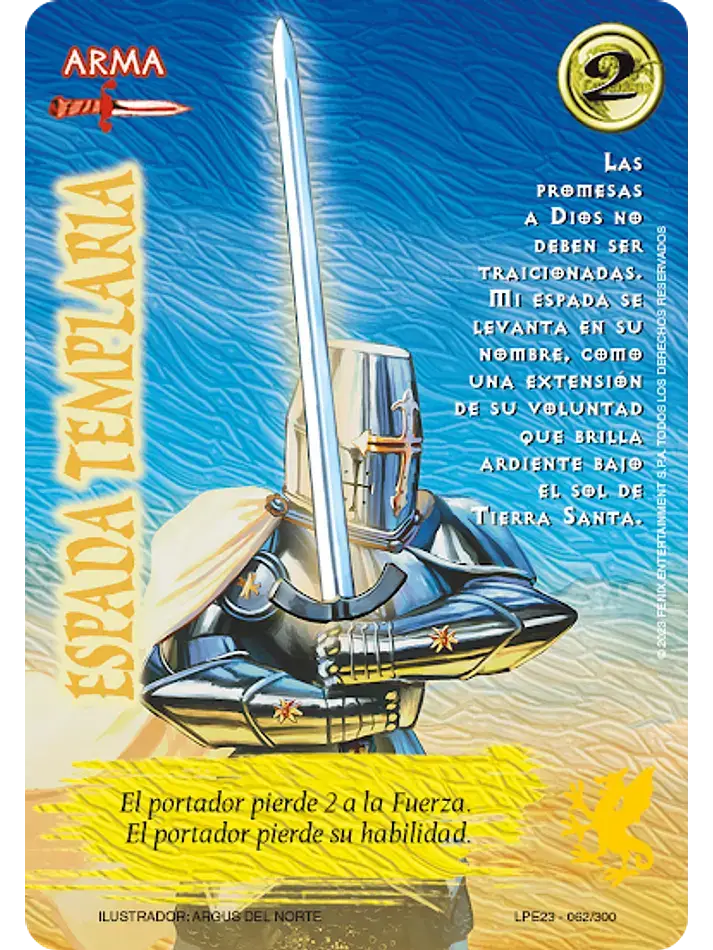 espada templaria myl venta de cartas mitos y leyendas primera era