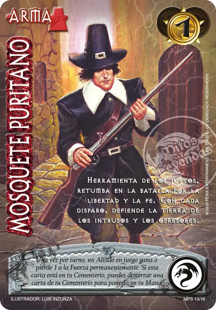 mosquete puritano myl venta de cartas mitos y leyendas primera era