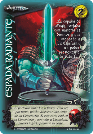 espada radiante cartas mitos y leyendas relatos de hijos de daana