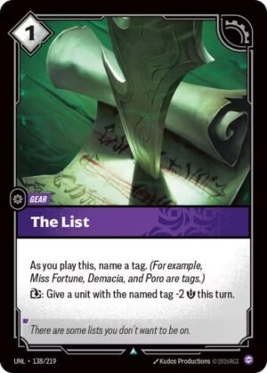 the list
